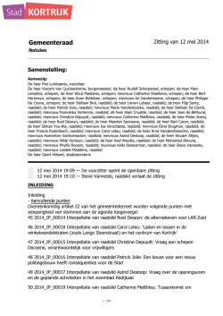 Gemeenteraad - Stad Kortrijk