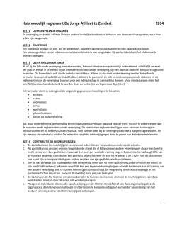 Huishoudelijk reglement 2014