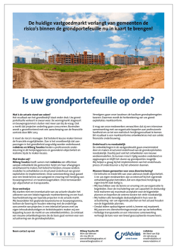 Is uw grondportefeuille op orde?