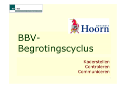 BBV- Begrotingscyclus