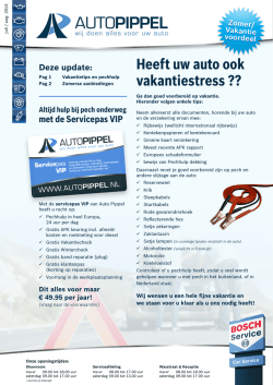Heeft uw auto ook vakantiestress ??