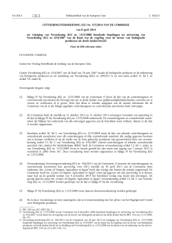 UITVOERINGSVERORDENING (EU) Nr. 355/2014 VAN