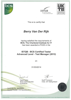 Certificate - Berry van der Rijk