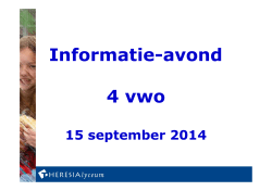 Presentatie ouderavond 4vwo - 15 september 2014