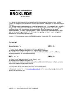 Docent(e) - R.S.G. Broklede