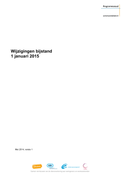 Handreiking Wijzigingen bijstand 2015