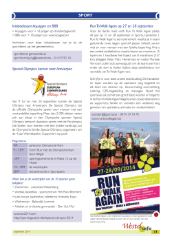 SPORT Special Olympics komen naar Antwerpen Run To Walk
