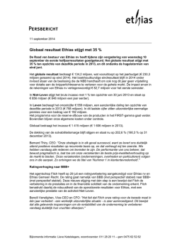 Globaal resultaat Ethias stijgt met 35