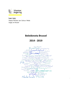Beleidsnota Brussel 2014 - 2019 - Vlaamse overheid