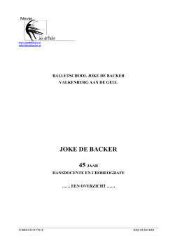 CV Joke de Backer - Balletschool Joke de Backer