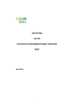 Jaarverslag CDHO 2013