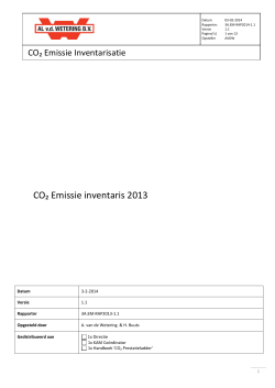 CO₂ Emissie inventaris 2013 - van de Wetering Cultuurtechniek BV