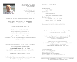 Prof.em. Frans VAN PASSEL