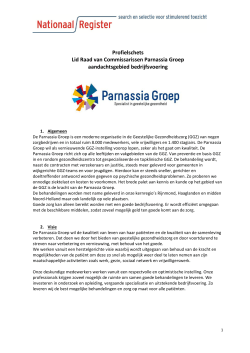 Profielschets Lid Raad van Commissarissen Parnassia Groep