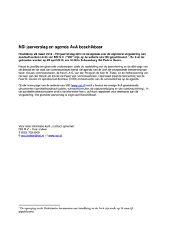 NSI jaarverslag en agenda AvA beschikbaar