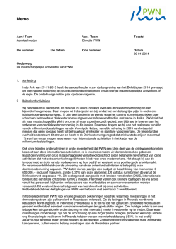 De maatschappelijke activiteiten van PWN Voor de provincie Noord