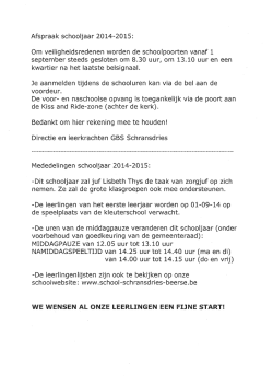 De nieuwe klaslijsten kan je hier bekijken