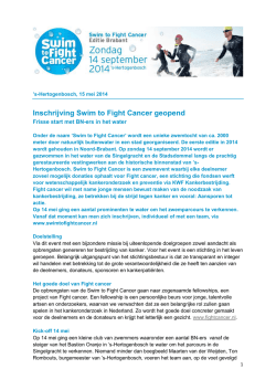 Inschrijving Swim to Fight Cancer geopend