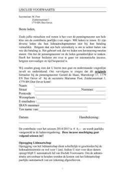 Formulier automatische incasso