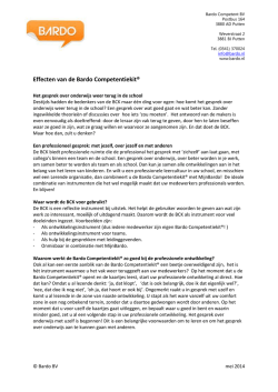 Effecten van de Bardo Competentiekit®