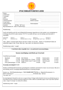 INSCHRIJFFORMULIER - Budoclub Krommenie