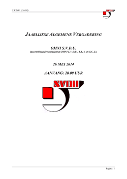 jaarlijkse algemene vergadering omni svdu