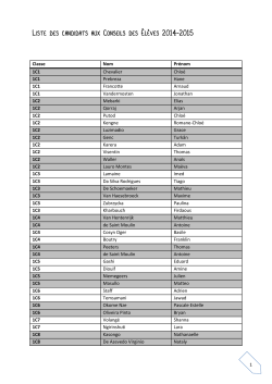 Liste des candidats aux Conseils des Élèves 2014-2015