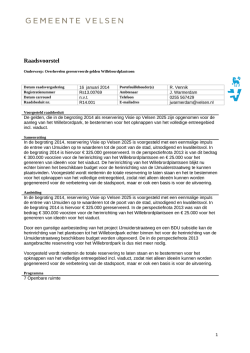 Raadsvoorstel - Raad Velsen