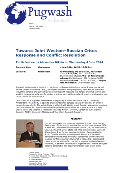 Towards Joint Western–Russian Crises Response and Conflict