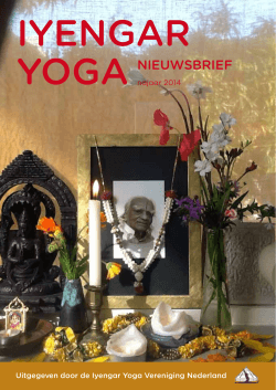 YOGA NIEUWSBRIEF - Iyengar Yoga Vereniging Nederland