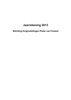 Jaardocument 2013 Jaarrekening