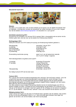 Nieuwsbrief maart 2014 - Kinderopvang Haarlem