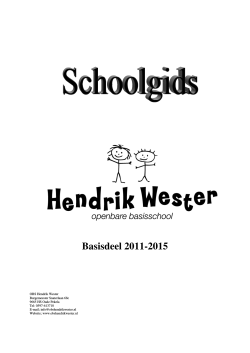 2014-2015 Schoolgids OBS Hendrik Wester