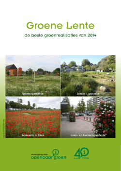 Groene Lente 2014 - vvog vereniging voor openbaar groen