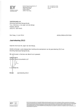 Jaarrekening 2013 - Nationaal Rampenfonds