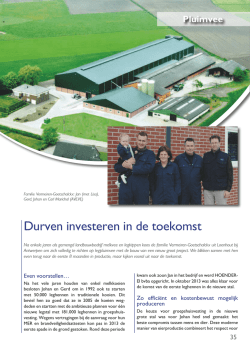 Durven investeren in de toekomst