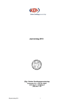 Jaarverslag - ZZg / Zeister Zendingsgenootschap