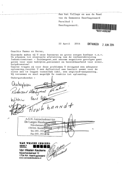 Ingekomen stuk raad 24 juni 2014 C10 Brief Autoplaza
