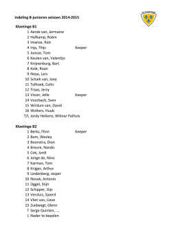 Indeling B-junioren seizoen 2014-2015 Kloetinge B1