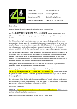 Het CLUBKAMPIOENSCHAP 2014 met BBQ komt er