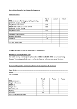 Inschrijvingsformulier Familiedag De Kangoeroe Eigen exemplaar