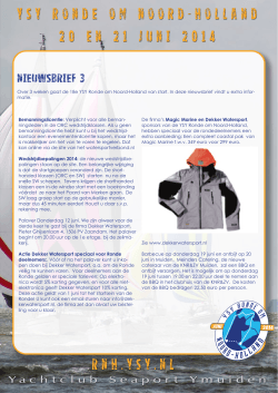 Bijlage: Nieuwsbrief 3 2014 - YSY Ronde om Noord