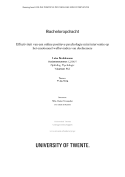 Bacheloropdracht - Universiteit Twente