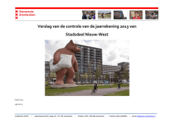 Verslag controle jaarrekening 2013 NW door ACAM