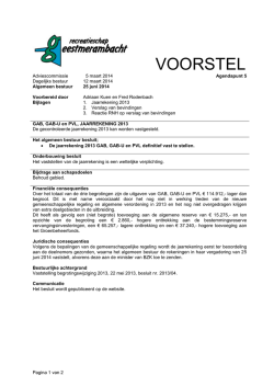 Jaarrekening 2013 - Geestmerambacht