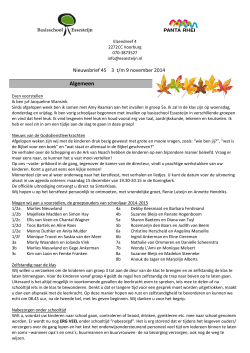 Nieuwsbrief week 45 2014 - Basisschool Essesteijn