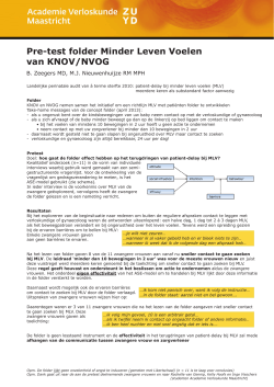 Pre-test folder Minder Leven Voelen van KNOV/NVOG