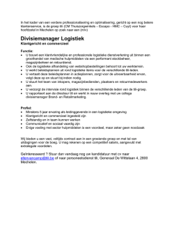Vacature Divisiemanager Logistiek