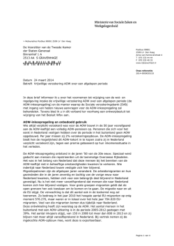 Download "Kamerbrief over vrijwillige verzekering AOW over een
