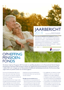 JAARBERICHT 2014 - Pensioenfonds Peek en Cloppenburg